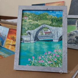 cornice Quadro dipinto  su tela ponte del Diavolo 