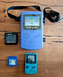 GAME BOY Color , cassetta Pokemon Blu , Organizer 