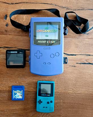 GAME BOY Color , cassetta Pokemon Blu , Organizer 