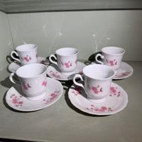 5 tazzine con piattino vintage