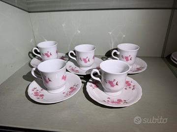 5 tazzine con piattino vintage