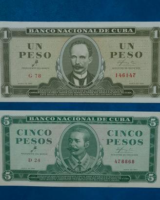Banconote Cuba 1-5-10-20-50 pesos firmato dal CHE