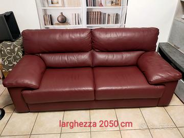 divano 3 posti in pelle bovino da 1,5 sp.