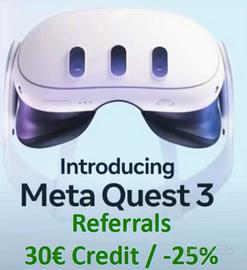 Quest 3/3s/2 30 euro gratis ufficiale meta
