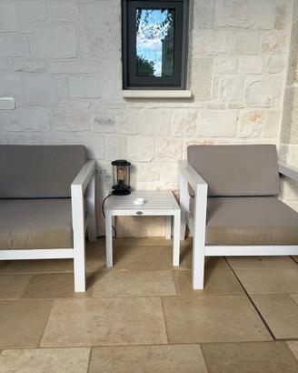 Set da Esterno 2 Poltrone + Tavolino in Legno x11