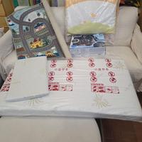 Materass, cuscino, paracolpi, giostrina e tappetin