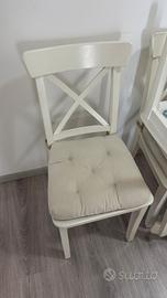 Sedie bianche con cuscino imbottito - Set 4 sedie