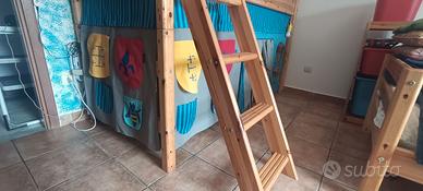 Letto semielavato marca FLEXA con tenda gioco orig
