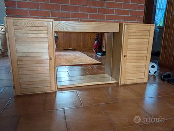 Mobiletto pensile per bagno con specchio