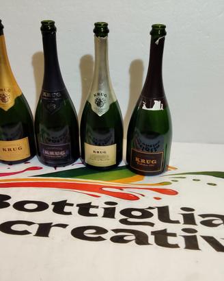 KRUG DA COLLEZIONE 4 BOTTIGLIE VUOTE 