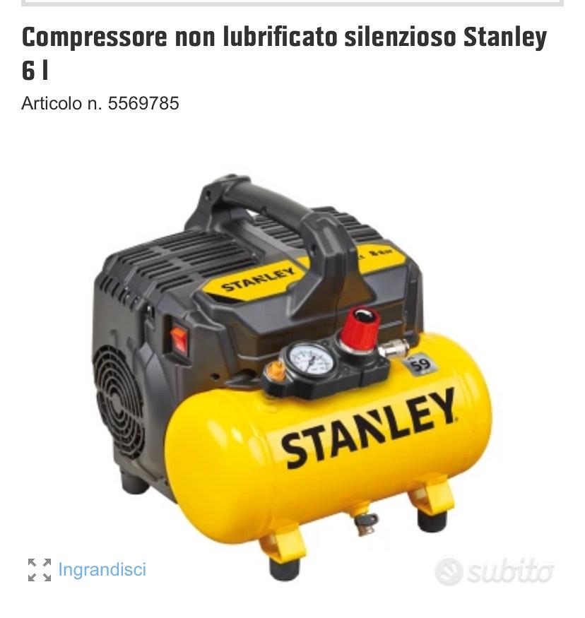 Compressore non lubrificato silenzioso Stanley 6 l - Giardino e Fai da te  In vendita a Varese