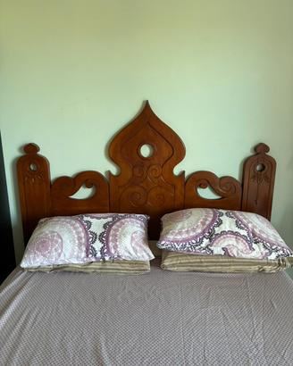 Testiera letto matrimoniale in legno massello