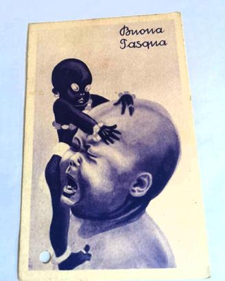 Cartolina postale satirica pasquale anno 1936