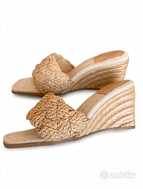 Zeppe H&M Beige Intrecciate - Mule Espadrillas con