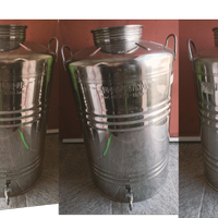 4 Contenitori in acciaio inox 18/10 olio / vino