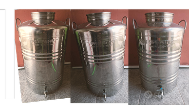 4 Contenitori in acciaio inox 18/10 olio / vino