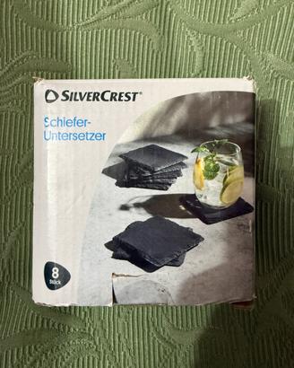 Set sottobicchieri SiverCrest ardesia nero 8 pezzi
