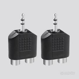 Coppia Adattatori Mini Jack 3.5mm M a 2-RCA F.