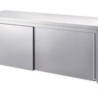 Tavolo armadiato inox ante scorrevoli 180x60h85