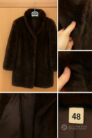 Cappotto di Visone Autentico Vintage Taglia 48 M/L