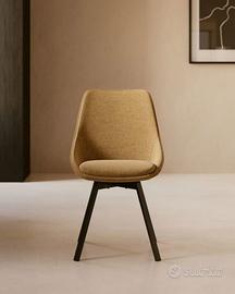 DUE Sedie girevole Jenna KAVE HOME senape e gambe