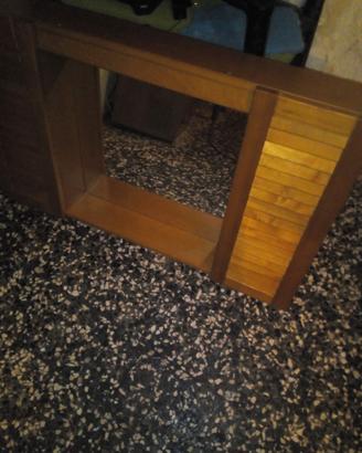 mobile bagno in legno con specchio luci  corrente