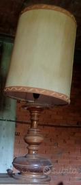 Lampada vintage in legno tornito + 2° base legno