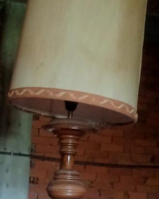 Lampada vintage in legno tornito + 2° base legno