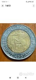 Moneta 500 lire Polizia di stato del 1997 errore d