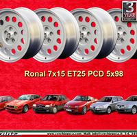 4 pz cerchi Alfa Romeo Ronal A1 7x15 ET25 5x98