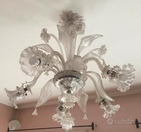 Murano Lampadario 5 Luci - Originale anni 60