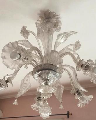 Murano Lampadario 5 Luci - Originale anni 60