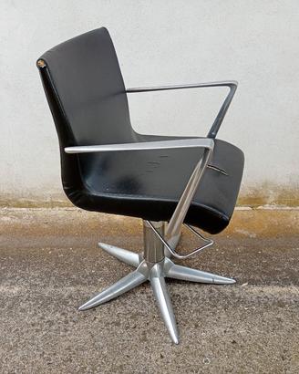 poltrona eco pelle nera 