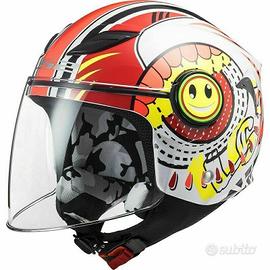 Casco bimbo ls2 of602 funny sluch rosso bianco