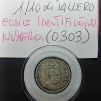 50 Cent. (RARA) da 1/10 di TALLERO del 1890 Colon