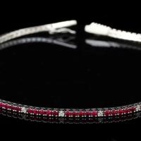 BRACCIALE TENNIS ORO BIANCO 18KT BRILLANTI BIANCHI