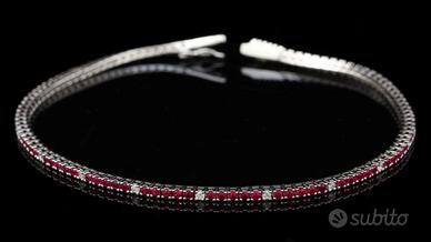 BRACCIALE TENNIS ORO BIANCO 18KT BRILLANTI BIANCHI
