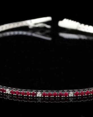 BRACCIALE TENNIS ORO BIANCO 18KT BRILLANTI BIANCHI