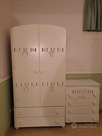 Eleganti Armadio + Cassettiera bambini marca Nanan