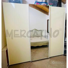 ARMADIO 3 PORTE SCORREVOLI BIANCO SPECCHIO CENTRAL