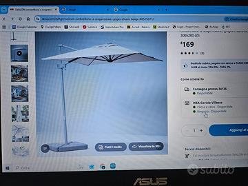 Ombrellone ikea con pesi alla base.