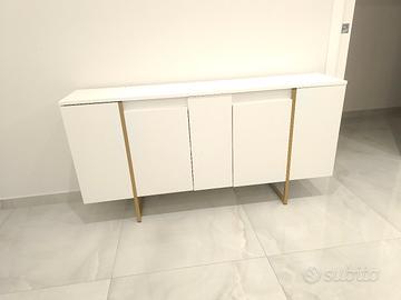 madia moderna bianca e oro 