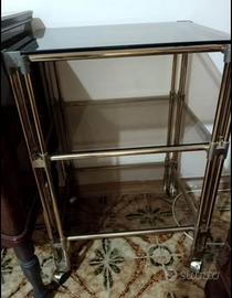 Carrello in vetro e metallo