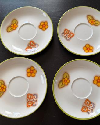Thun Country farfalla set 4 piattini nuovi