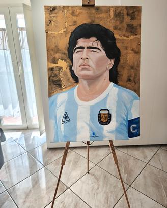 tela quadro Maradona