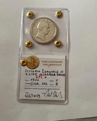 2 Lire 1916 Quadriga Briosa SPL+ Ag VE III