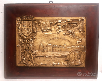 Targa RARA MILANO CASTELLO fineXIX bronzo BELTRAMI