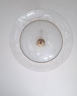 Lampadario anni 40/50 in ottone stile Fontana Arte