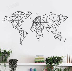 Mappamondo Geometrico Adesivo murale decalcomania