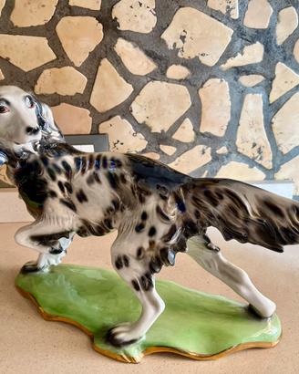 Scultura Setter inglese in porcellana La Querceto